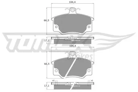 Тормозные колодки (передние) Renault 12 70-76/Fiat Punto/Panda 93-06 TOMEX TX1073