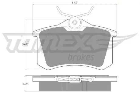 Колодки гальмівні (задні) VW Caddy 04-15/Golf 97-16/Passat B5 96-05/Skoda Fabia/Citroen/Peugeot 99- TOMEX TX10781