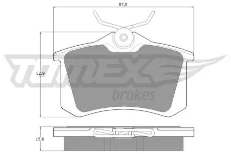 Тормозные колодки (задние) VW Caddy 04-15/Golf 97-16/Passat B5 96-05/Skoda Fabia/Citroen/Peugeot 99- TOMEX TX1078