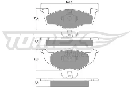 Колодки гальмівні (передні) Seat Cordoba/Ibiza/Toledo 93-02/VW Golf III/Polo 91-02 TOMEX TX1086