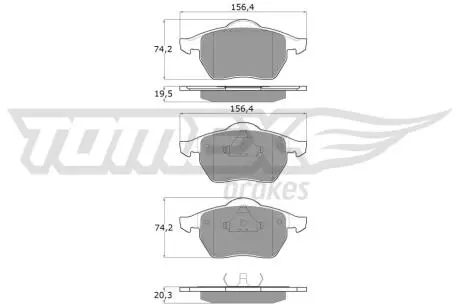 Колодки гальмівні (передні) Ford Galaxy 95-15/Seat Alhambra 96-10/VW Sharan 95-10 TOMEX TX1094