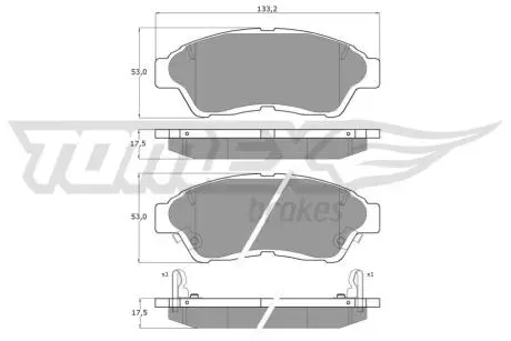 Тормозные колодки (передние) Toyota Camry 90-02/Corolla 87-02/Rav4 94-00 TOMEX TX1096