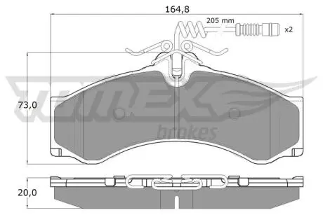 Тормозные колодки (передние/задние) MB Sprinter 408-416/VW LT 46 96- TOMEX TX11481