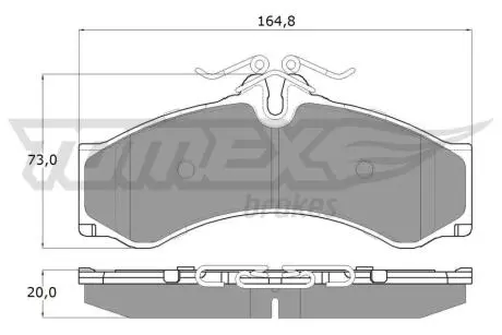 Колодки гальмівні (передні/задні) MB Sprinter 408-416/VW LT 46 96- TOMEX TX1148