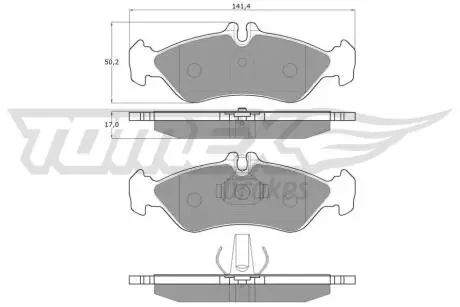 Колодки гальмівні (задні) MB Sprinter 208-216 95-06/VW LT 96-06 (мала) TOMEX TX1150