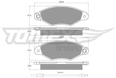 Колодки гальмівні (передні) Renault Kangoo 97-/Nissan Kubistar 03- TOMEX TX11751