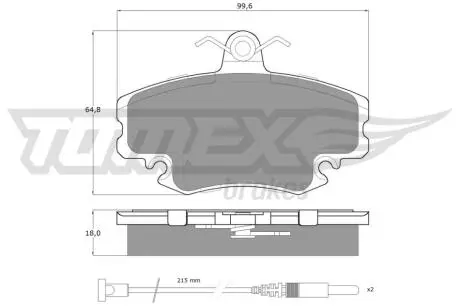 Колодки гальмівні (передні) Renault Megane I 96-03 (Lucas - Girling)/(з датчиками) TOMEX TX1178