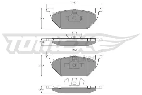 Колодки гальмівні (передні) VW Caddy 03- TOMEX TX1210