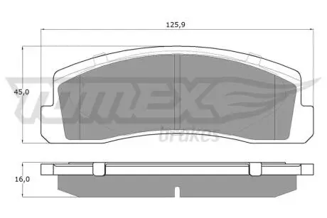 Колодки гальмівні (передні) Lada Niva 76-/Nadeschda 97-06/Chevrolet Niva 02- TOMEX TX1216