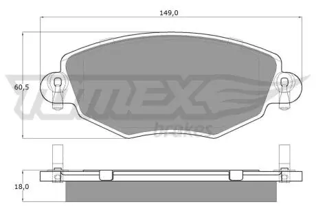 Тормозные колодки (передние) Ford Mondeo III 00-07 (Bosch) TOMEX TX1258