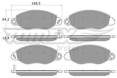 Колодки гальмівні (передні) Ford Transit 2.0-2.4 00- (FWD) (Bosch) TOMEX TX1261