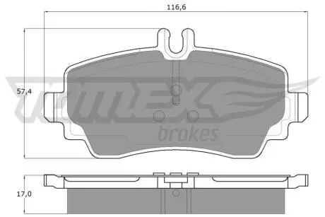 Колодки тормозні (передні) MB A-class (W168) 97-04 TOMEX TX1275