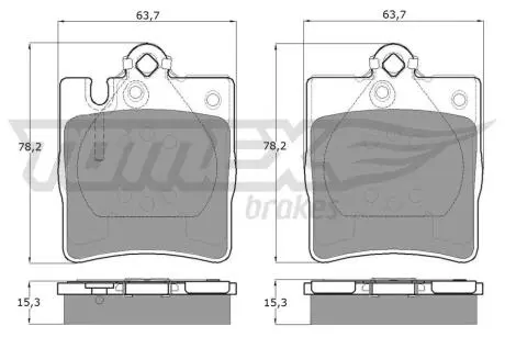 Тормозные колодки (задние) MB C-class (W203/S203/CL203)/CLK-class (C209) 00-11/E-class (S210) 96-99 TOMEX TX1279