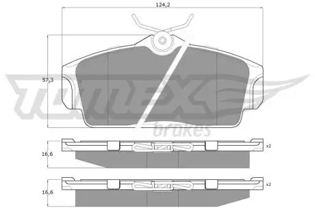 Колодки гальмівні (передні) Nissan Almera 00-06/Primera 96-02 TOMEX TX1292