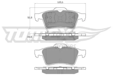 Тормозные колодки (задние) Renault Laguna/Megane 01- (Teves) TOMEX TX1295