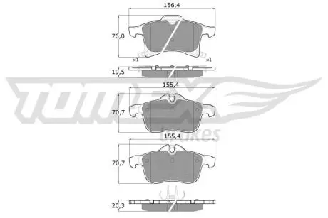 Тормозные колодки (передние) Opel Combo 01- (Teves) Q+ TOMEX TX1300