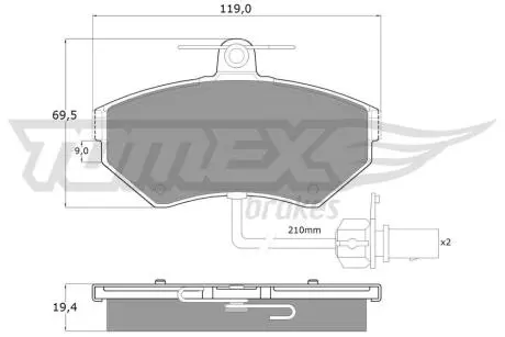 Тормозные колодки (передние) Audi A4 94-01/VW Passat 96-00 TOMEX TX13121