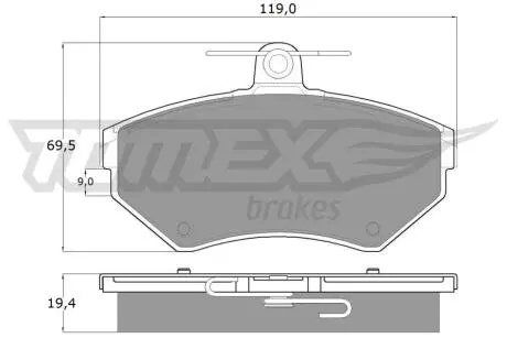 Тормозные колодки (передние) Audi A4 94-01/VW Passat 96-00 TOMEX TX1312