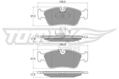 Колодки тормозні (передні) BMW 3 (E36/E46) 90- (Ate) TOMEX TX1316
