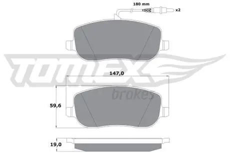 Колодки гальмівні (передні) Citroen C8 02-/Jumpy/Fiat Scudo/Peugeot Expert 95-06/807 02- (+датчики) TOMEX TX1334
