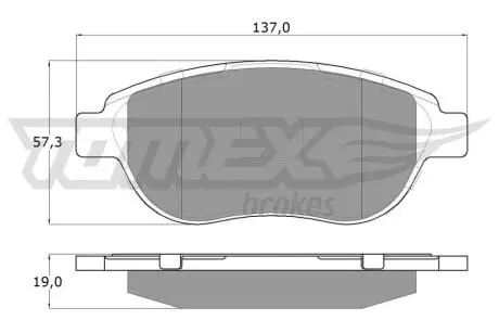 Колодки тормозные (передние) Citroen C3/C4 02-/Berlingo/Peugeot 307 98-11/Partner 01-08/207 06-15 TOMEX TX1342