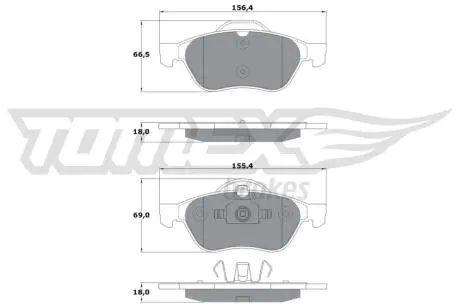 Колодки тормозные (передние) Renault Laguna II/III 01-15/Megane II 03- TOMEX TX1351