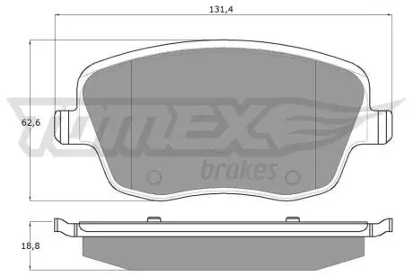 Колодки гальмівні (передні) Seat Cordoba/Ibiza IV/VW Polo/Skoda Fabia 99-15/Roomster 06-15 TOMEX TX1359
