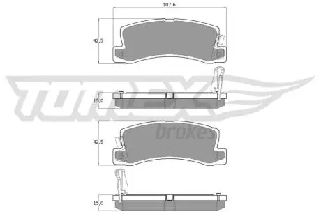 Колодки гальмівні (задні) Toyota Camry 86-01/Avensis 97-03/Carina 87-97/Lexus RX 98-03/ES 89-01 TOMEX TX1366