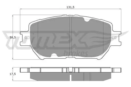 Колодки гальмівні (передні) Toyota Camry 01-06 (131.6x58.3) TOMEX TX1370