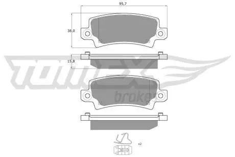 Тормозные колодки (задние) Toyota Corolla 1.4-2.0D 00- TOMEX TX1375