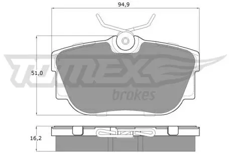 Колодки гальмівні (задні) VW T4 R15 90-00 TOMEX TX1390