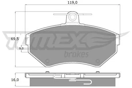 Колодки тормозные (передние) Seat Cordoba/Ibiza/VW Caddy/Golf/Polo 91-04/Passat B3/B4 88-97 TOMEX TX1394