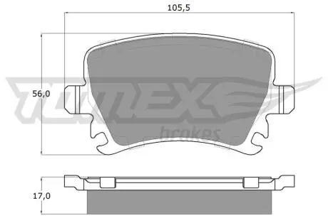 Колодки тормозные (задние) Audi A3/TT/Skoda Octavia/SuperB/VW Golf 03-(с прижимной пластиной)) TOMEX TX1395