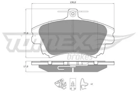 Тормозные колодки (передние) Mitsubishi Carisma 95-06/Colt 04-13/Volvo V40/S40 95-06 TOMEX TX1403