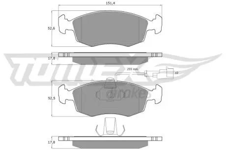Тормозные колодки (передние) Fiat Doblo 01- (Ate) TOMEX TX1411