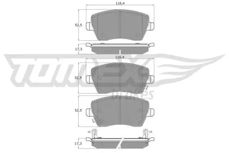 Колодки гальмівні (передні) Subaru Justy 03- TOMEX TX14161