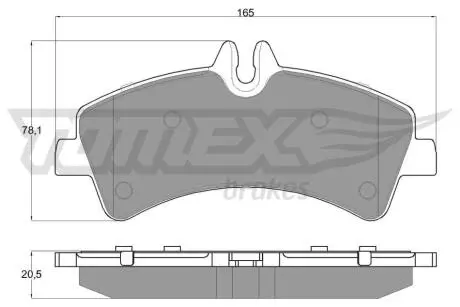 Колодки гальмівні (задні) MB Sprinter 509-519 CDI/VW Crafter 50 06- (спарка) TOMEX TX1426