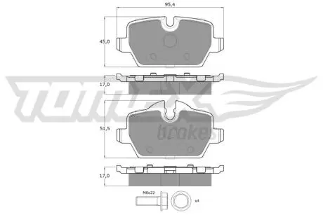 Тормозные колодки (задние) BMW 1 (E81/E82/E87)/3 (E90/E91/E92/E93) 04-13 TOMEX TX1434
