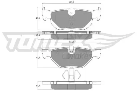 Тормозные колодки (задние) BMW 1 (E81-82/E87-88)/3 (E90-93) 04-13/X1 (E84) 09-15 TOMEX TX1436