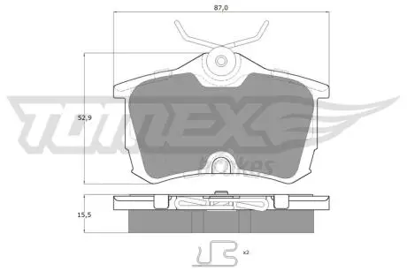 Тормозные колодки (задние) Honda Accord VI/VII 97- (Lucas) Q+ TOMEX TX1451