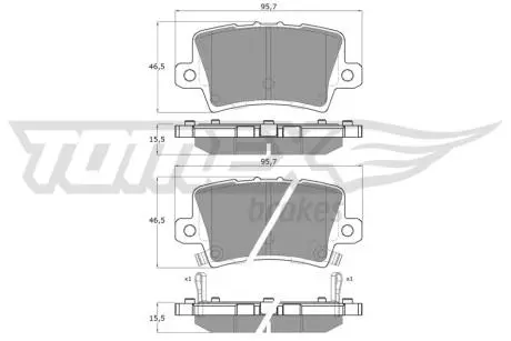 Тормозные колодки (задние) Honda Civic 1.4-2.2 05- (Lucas) Q+ TOMEX TX1453