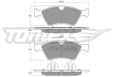 Тормозные колодки (передние) MB E-class (W211)/M-class (W164)/R-class (W251) 03-14/G-class (W463) 04 TOMEX TX1457