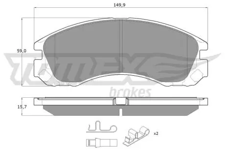 Колодки тормозные (передние) Citroen C-Crosser 07-/Mitsubishi Outlander/Pajero 98-/Lancer/L400 94-03 TOMEX TX1460