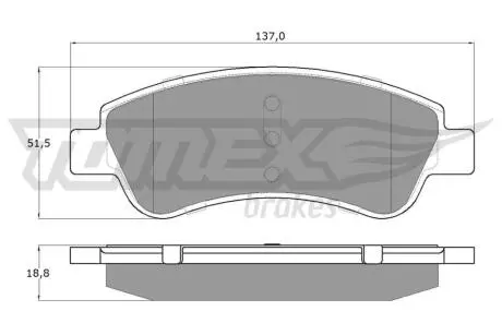 Тормозные колодки (передние) Citroen Berlingo 03- TOMEX TX1464