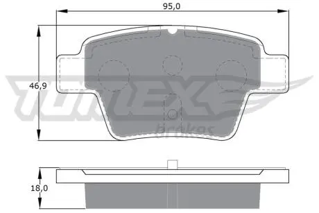 Колодки гальмівні (задні) Citroen C4 04-11/Peugeot 207 06-13/307 00-12 TOMEX TX1465