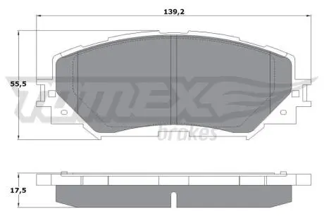 Тормозные колодки (передние) Toyota Corolla 01-18/Auris 07-12/Rav4 III 05-/Yaris/Prius+ 12- TOMEX TX1472