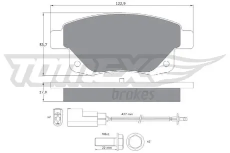 Колодки гальмівні (задні) Ford Transit V347 06-14 (+датчики) TOMEX TX1475