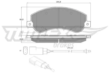 Колодки тормозные (передние) Ford Transit 06-14/Transit Connect 06-13 (RWD) (+датчики)) TOMEX TX1477