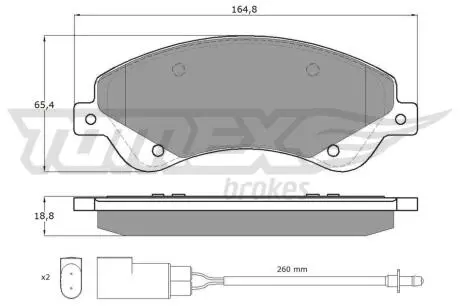 Колодки гальмівні (передні) Ford Transit V347 06- (FWD) (Bosch) Q+ (з датчиком) TOMEX TX1479