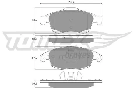 Тормозные колодки (передние) Citroen Berlingo/Peugeot Partner 08- TOMEX TX1484